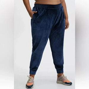 Fabletics Daria Lux Velour Velvet Jogger Pants in Deep Navy​ Blue Women’s 1X